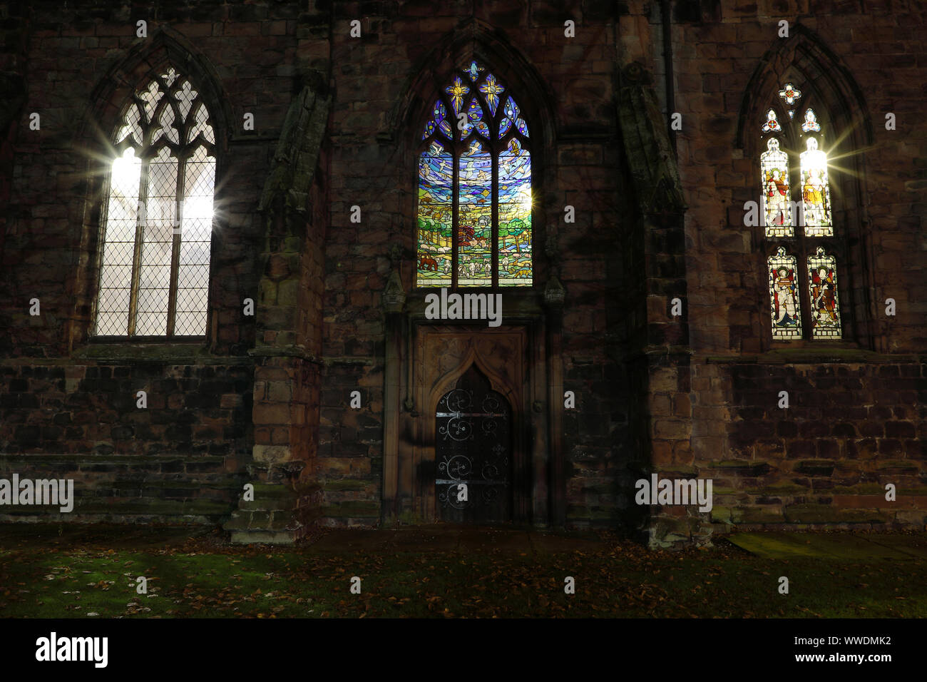 Bourne stained glass window, St Mary's Church, Nantwich Stock Photo