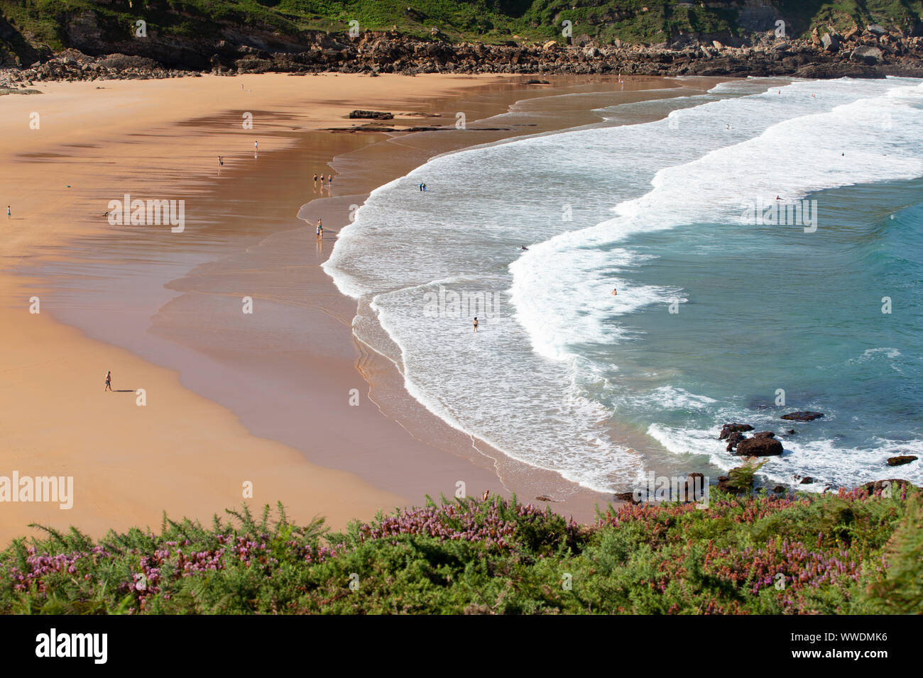 De los Locos Beach in Suances, Cantabria, Spain Stock Photo