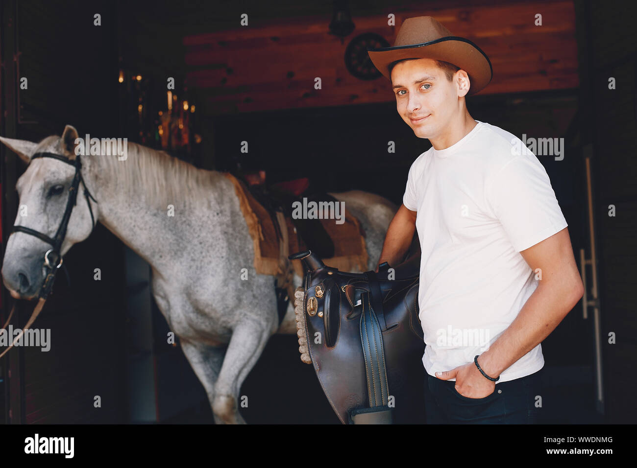Smiling horse rider man hi-res stock photography and images - Alamy