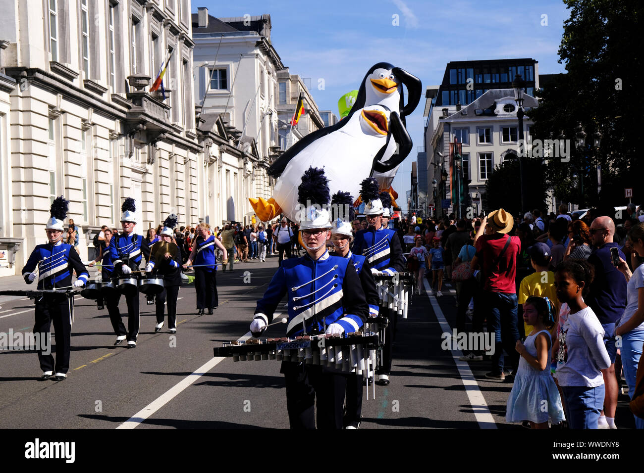 Brussels, Belgium. 15th Sep, 2019. Giant balloons of characters from