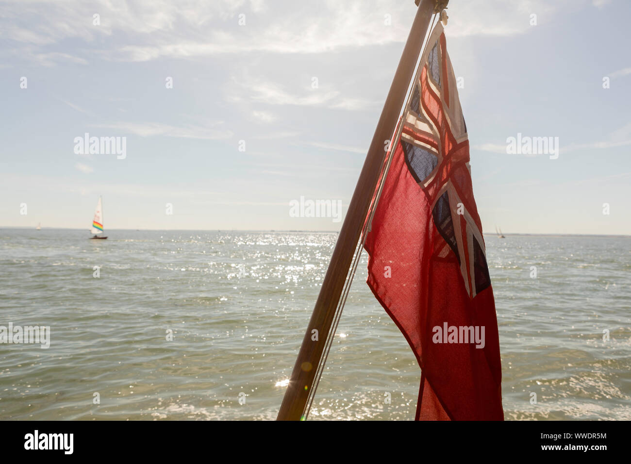 Leigh on Sea, UK. 15th Sept, 2019. The small ship, Endeavour, moored at
