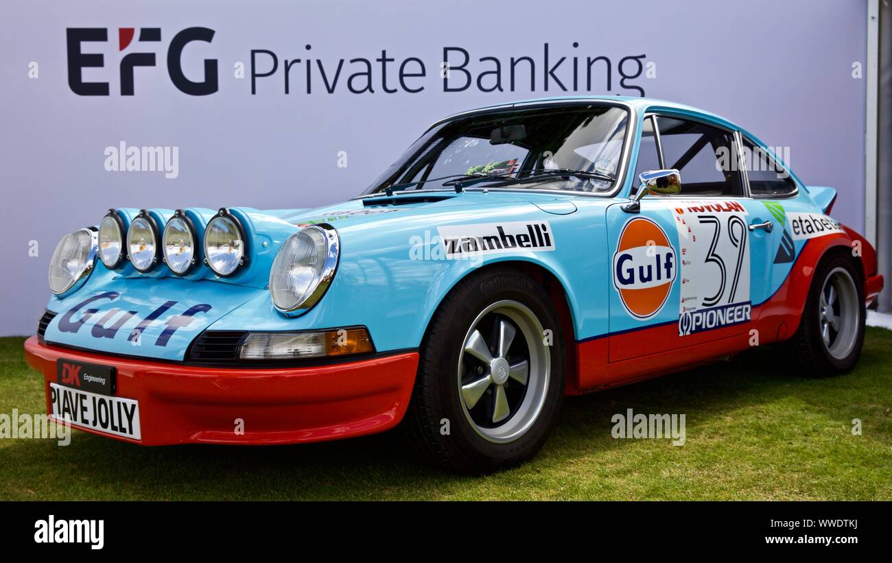 1973 PORSCHE 911 2.7 RS Lightweight on show at the 2019 Salon Privé at Blenheim Palace, Oxfordshire Stock Photo