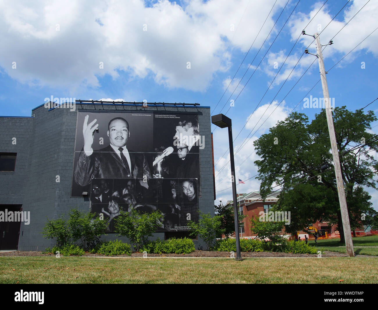 Robert F. Kennedy and Dr. Martin Luther King, Jr. Photo Mural, Indianapolis, Indiana, USA, July 26, 2019, © Katharine Andriotis Stock Photo