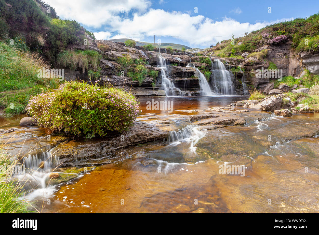 Guarguero waterfalls, Valles Pasiegos, Cantabria, Spain Stock Photo