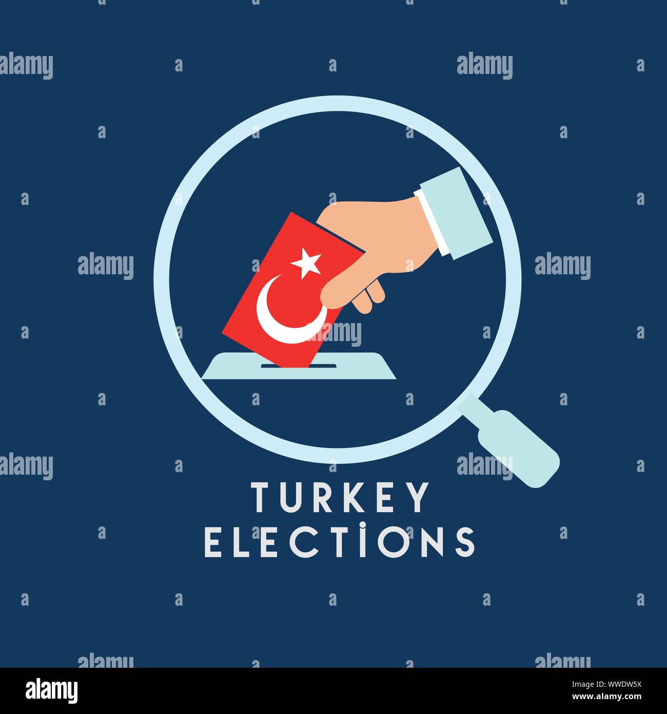 Turkey Election (Akp, Mhp, Chp, Bbp, Sp, iyi) Vector Work Stock Vector