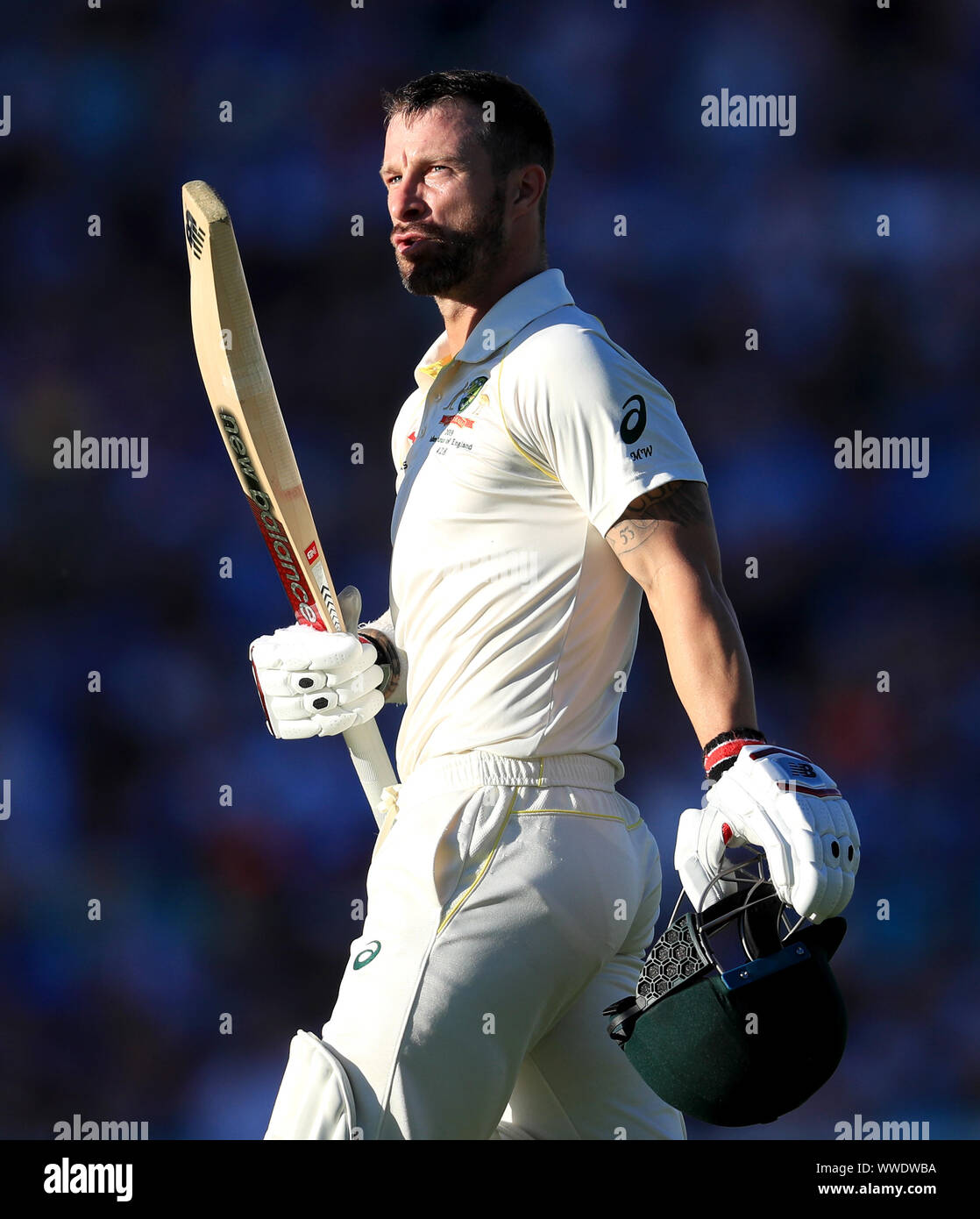 Australia's Matthew Wade during day four of the fifth test match at The Kia Oval, London. Stock Photo