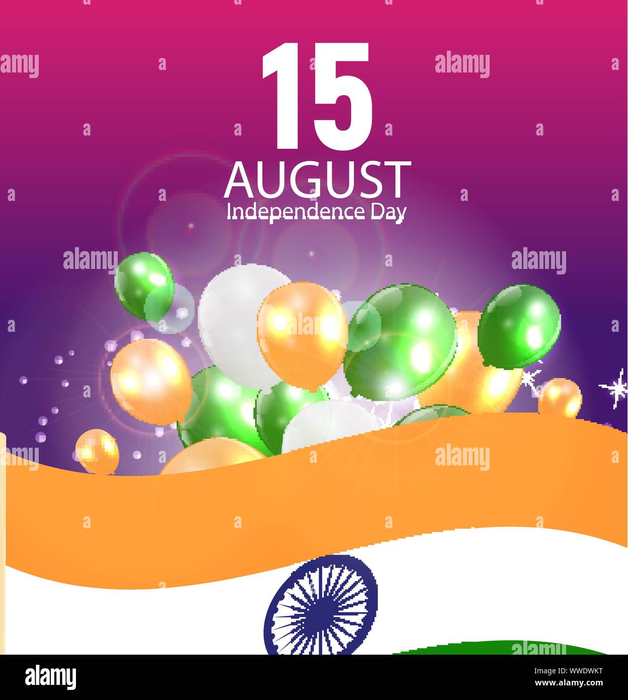 15th August India Independence Day celebration background. Vector ...