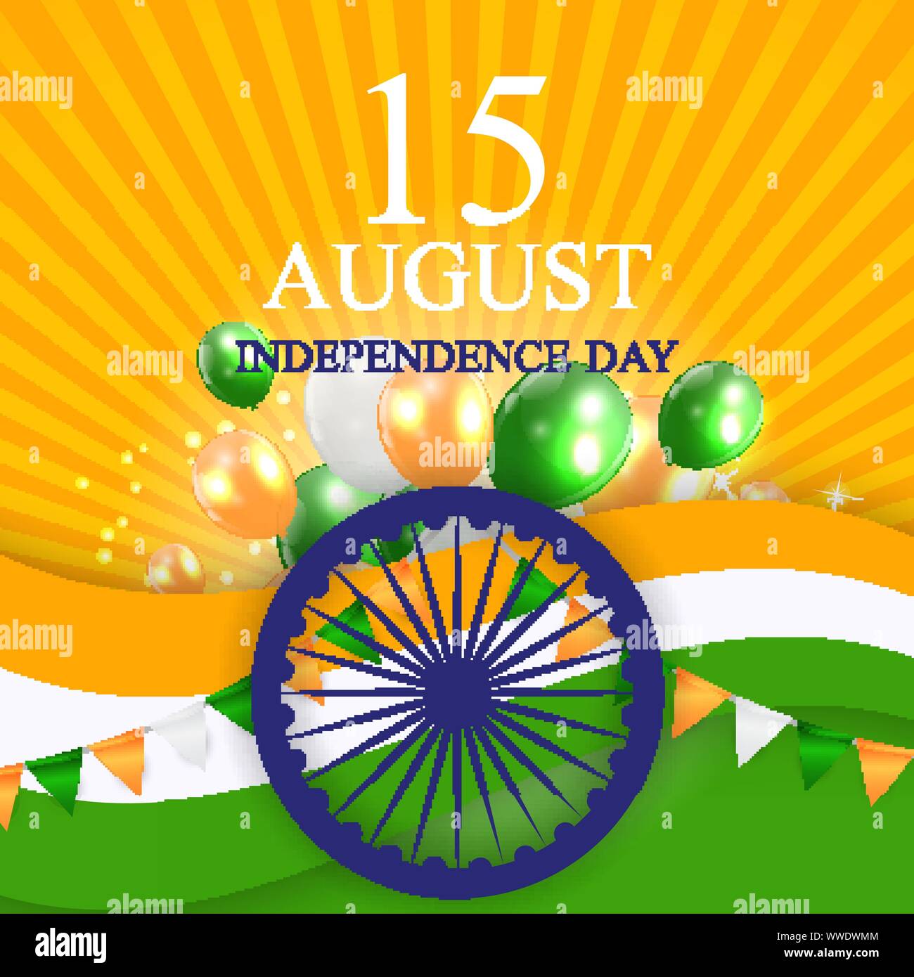15th August India Independence Day celebration background. Vector ...