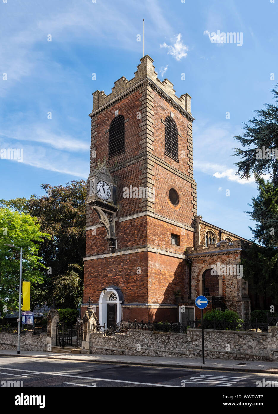 COLCHESTER, ESSEX AUGUST 11, 2018 View of St Peter's Church in