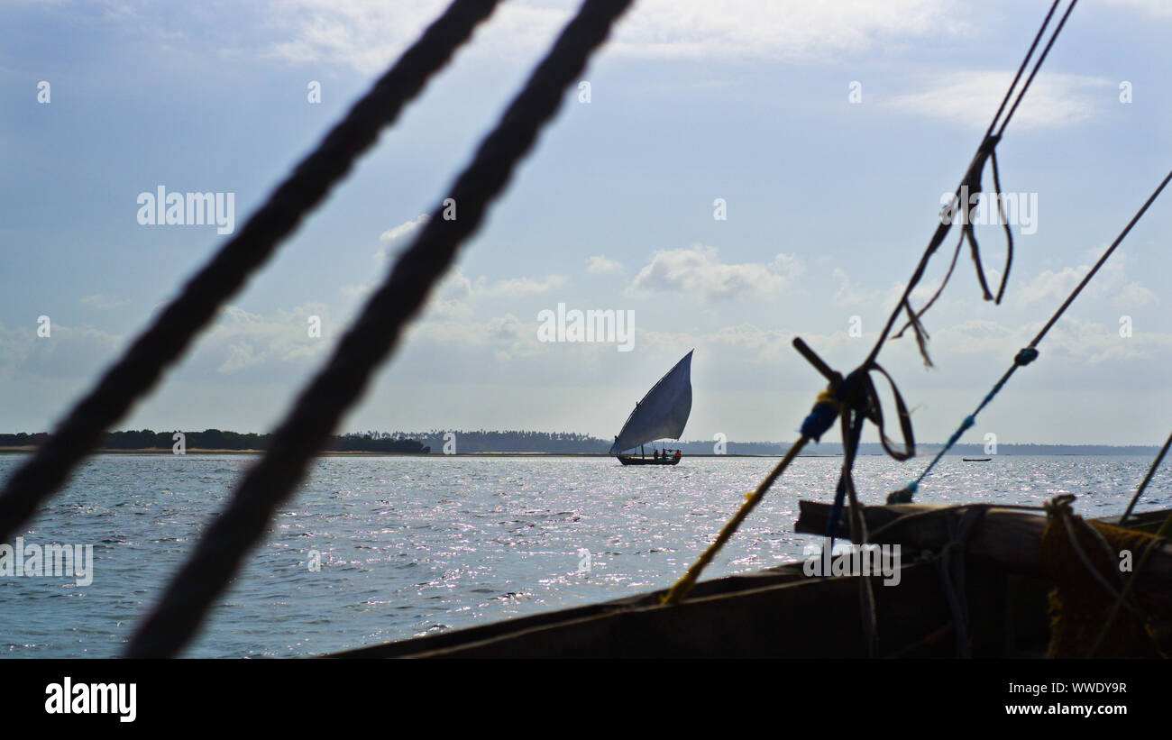 Fishing dhows, Pemba island, Zanzibar Archipelago, Tanzania Stock Photo