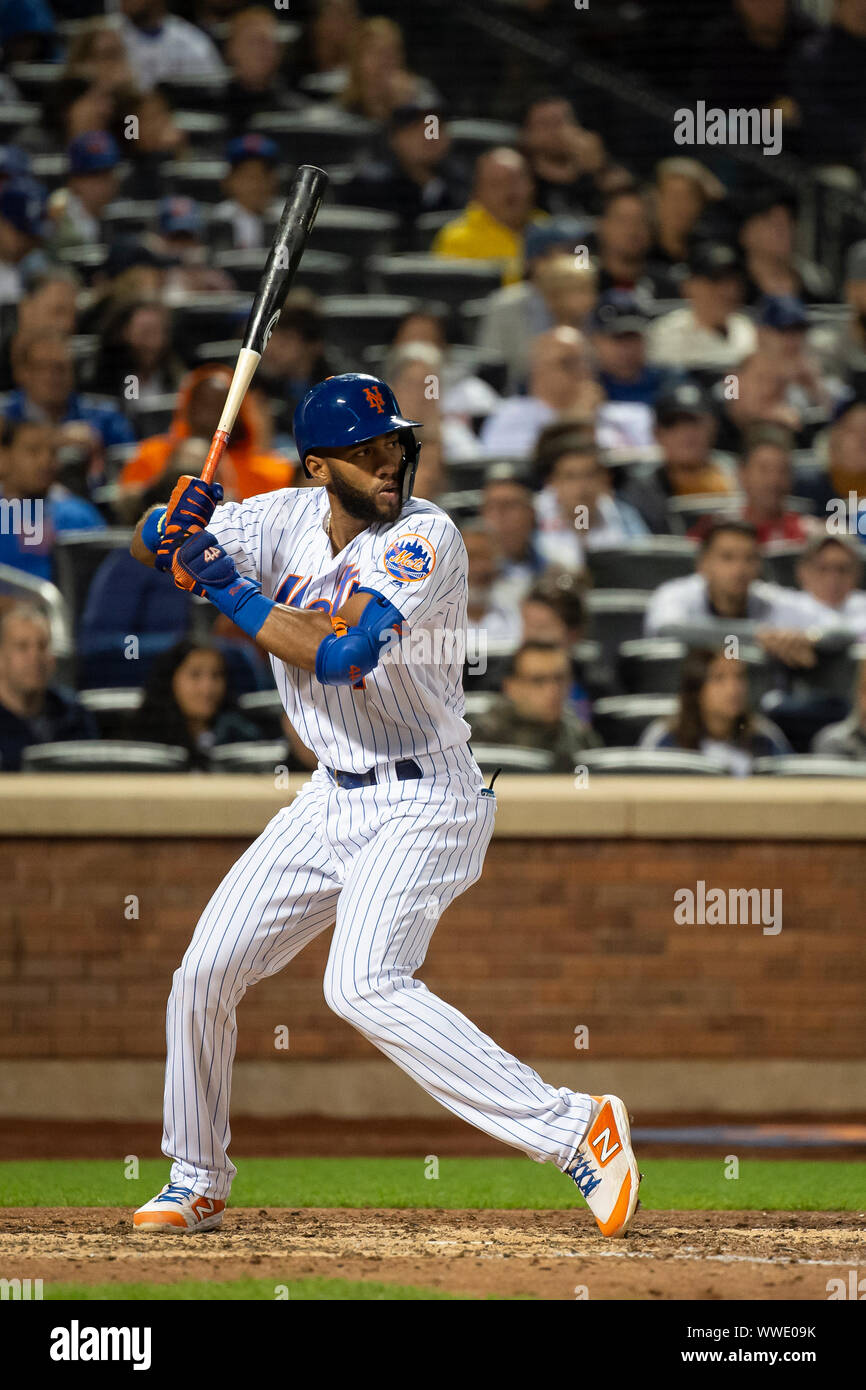 Queens, New York, USA. 13th Sep, 2019. New York Mets shortstop Amed Rosario (1) is up to bat during the game between The New York Mets and The Los Angeles Dodgers at Citi Field in Queens, New York. Mandatory credit: Kostas Lymperopoulos/CSM/Alamy Live News Stock Photo