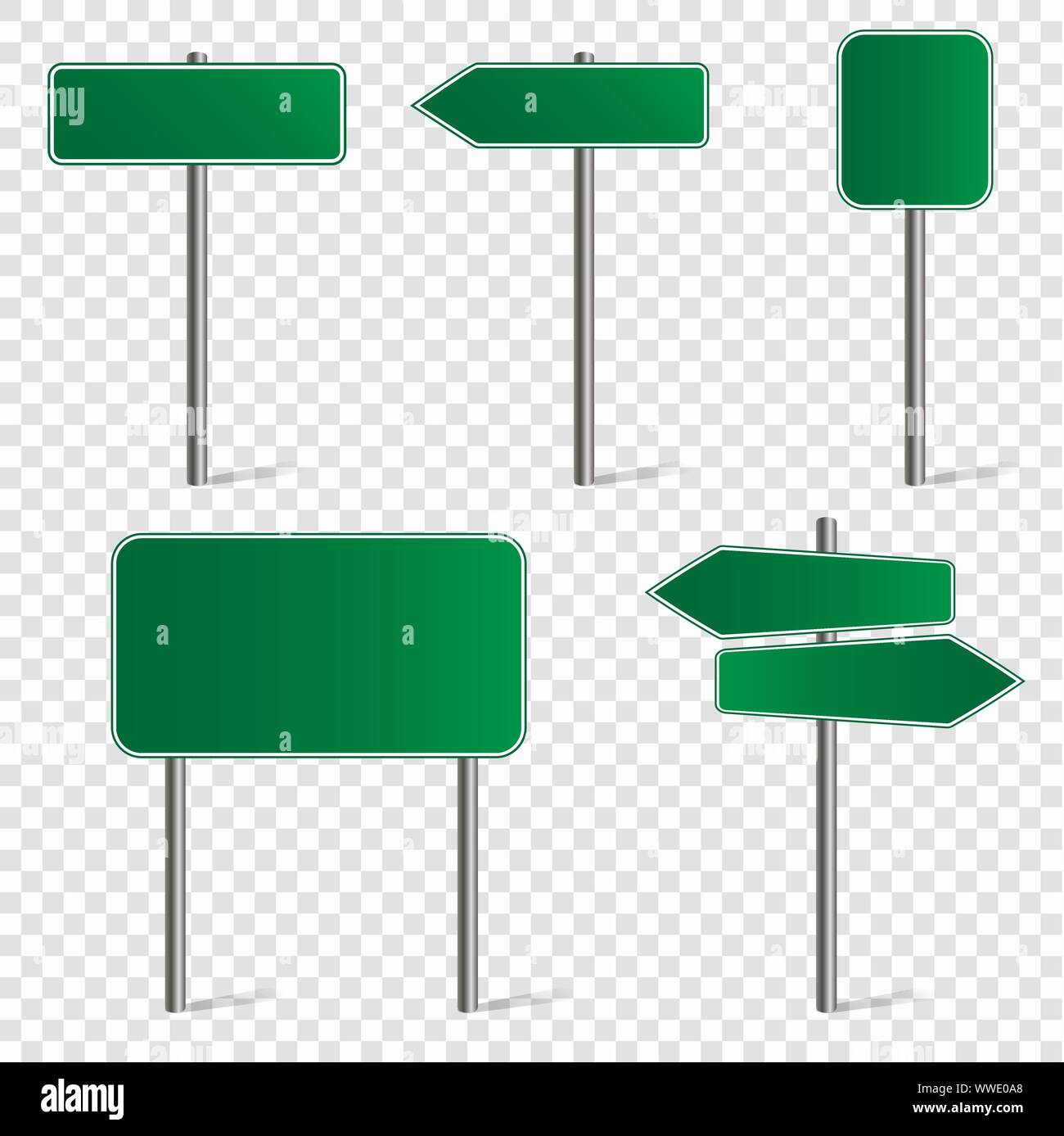 Set of road signs isolated on white background. Vector illustration Stock Vector