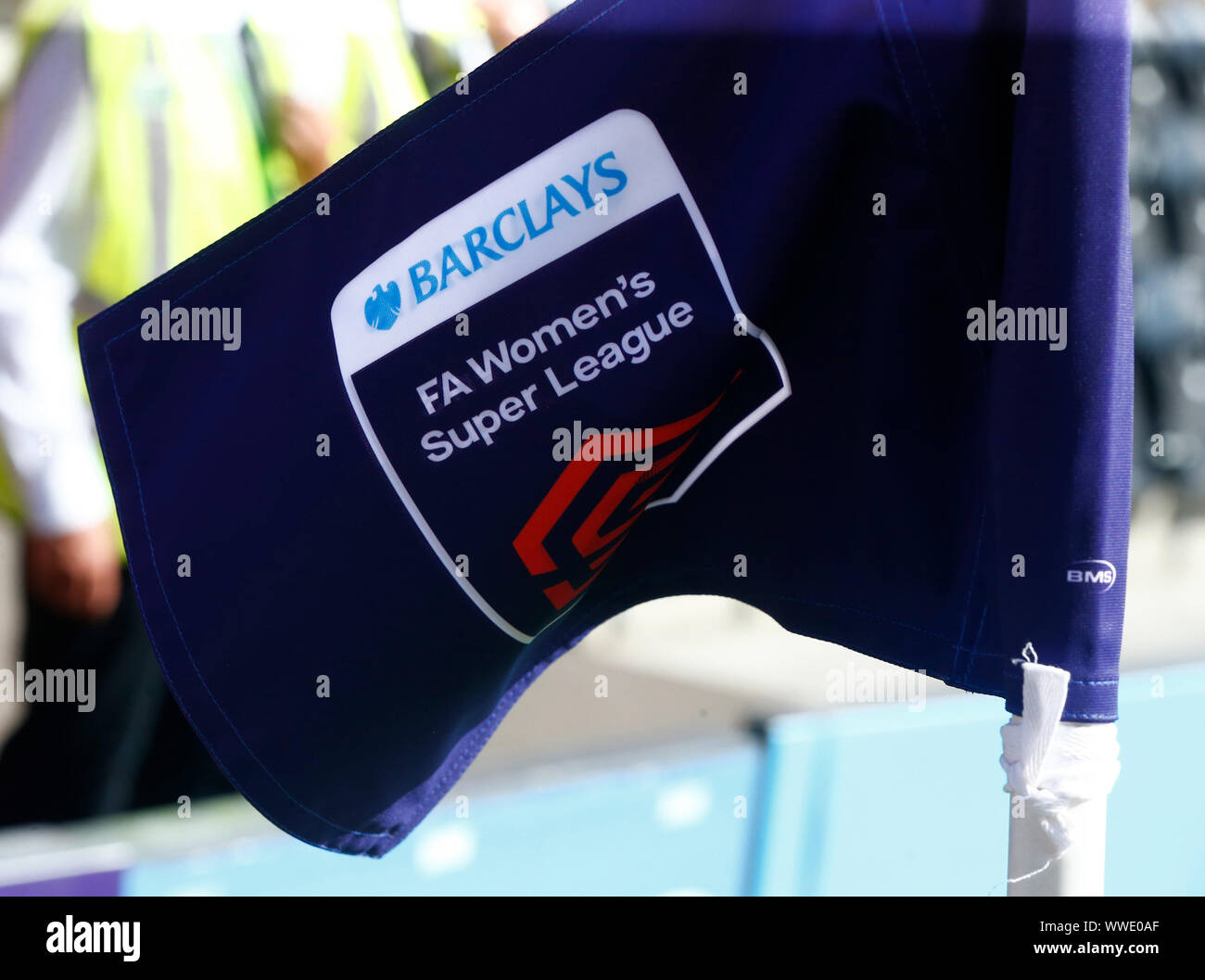 London, Inited Kingdom. 15th Sep, 2019. LONDON, UNITED KINGDOM SEPTEMBER 15. Corner Flag during Barclays FA Women's Super League between Tottenham Hotspur and Liverpool at The Hive Stadium, London, UK on 15 September 2019 Credit: Action Foto Sport/Alamy Live News Stock Photo