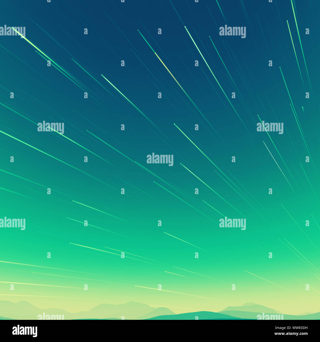 Abstract background with exploding star trails in the night sky Stock ...