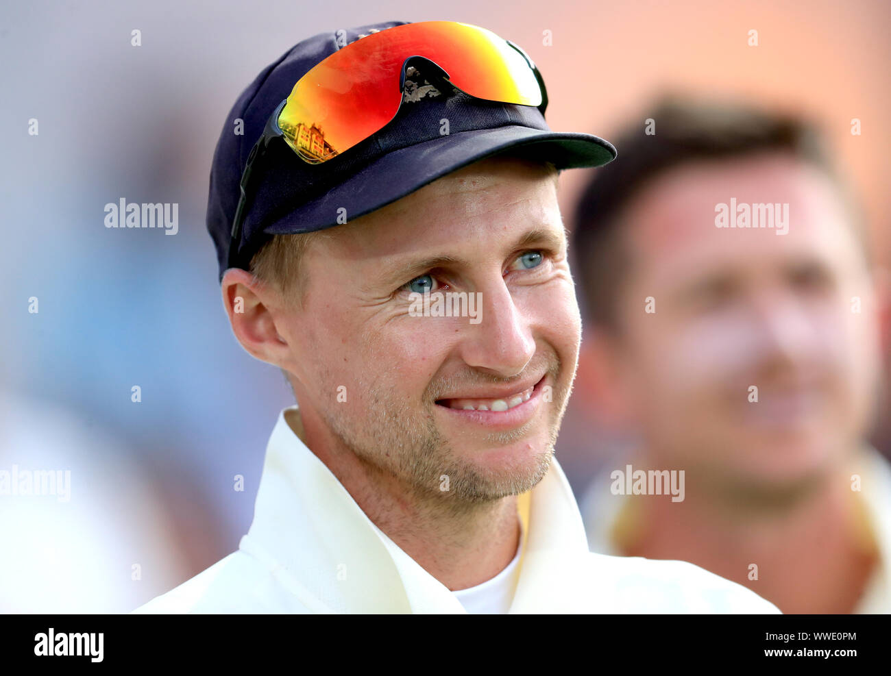 England Captain Joe Root during day four of the fifth test match at The Kia Oval, London. Stock Photo