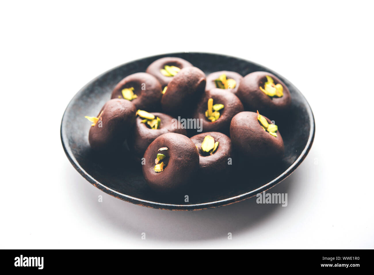 Chocolate Milk peda or pera or pedha made using sweet condensed Milk