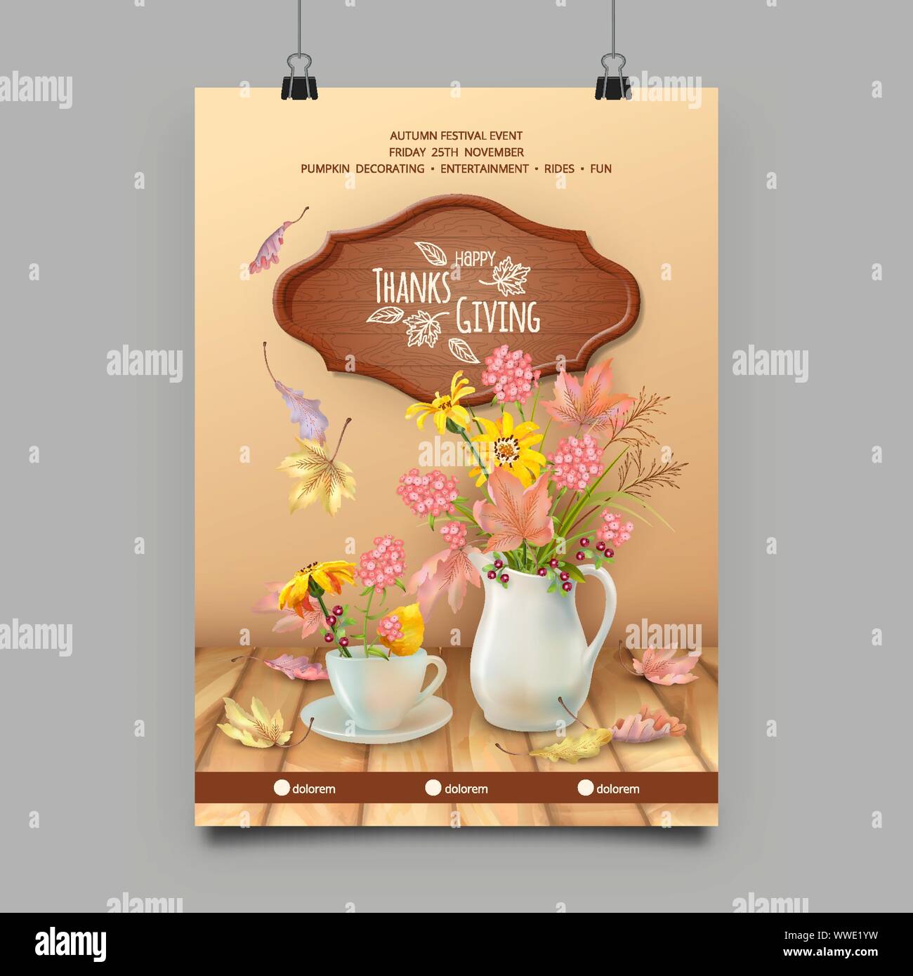 Happy Thanksgiving Flyer Stock Vector