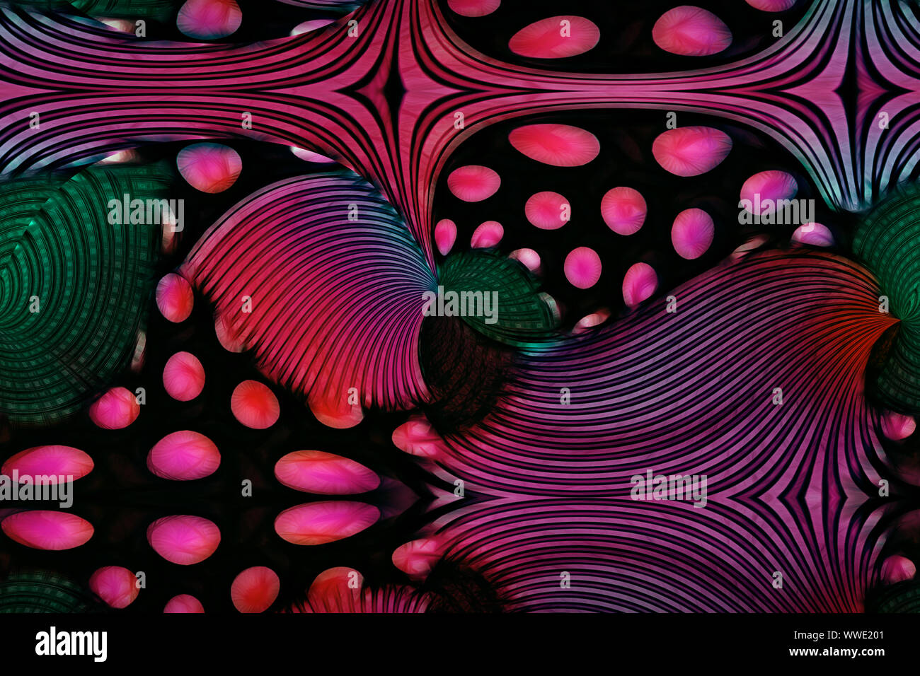 Waves, digital creation, fractal composition Stock Photo