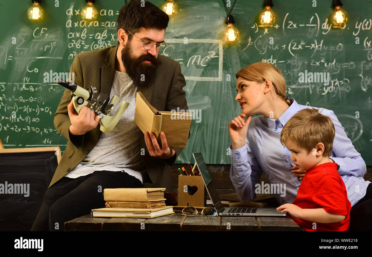Students campus education knowledge concept, Studying mathematics educational background ...