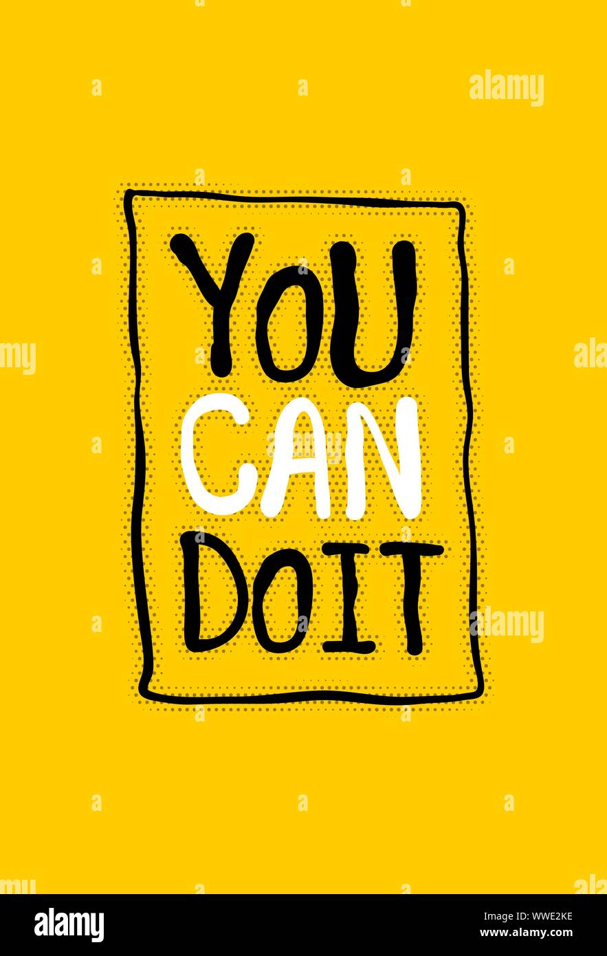 You can Do It motivation text lettering Stock Vector