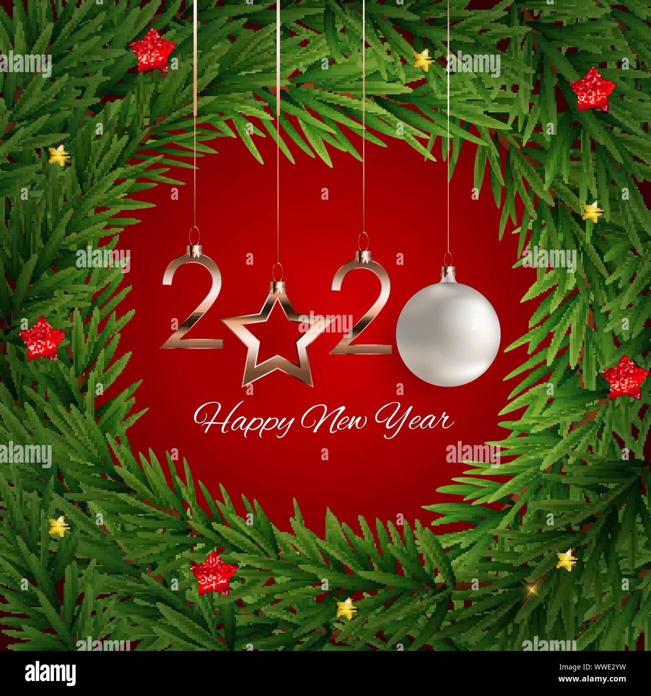 Merry Christmas and Happy New Year posters. Vector illustration Stock ...