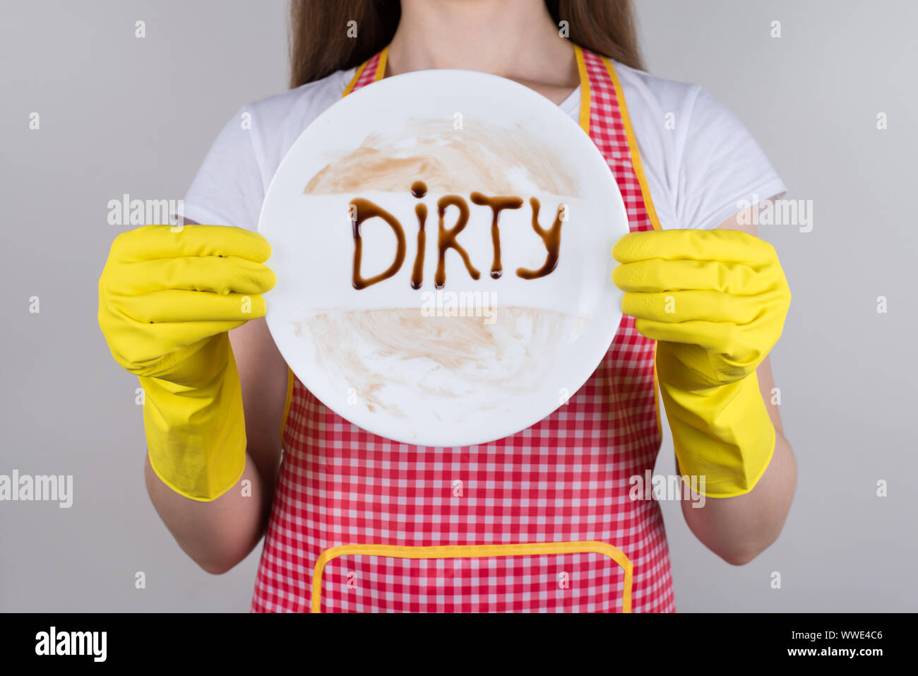 Its better to use dishwasher and save your time! Cropped close up photo