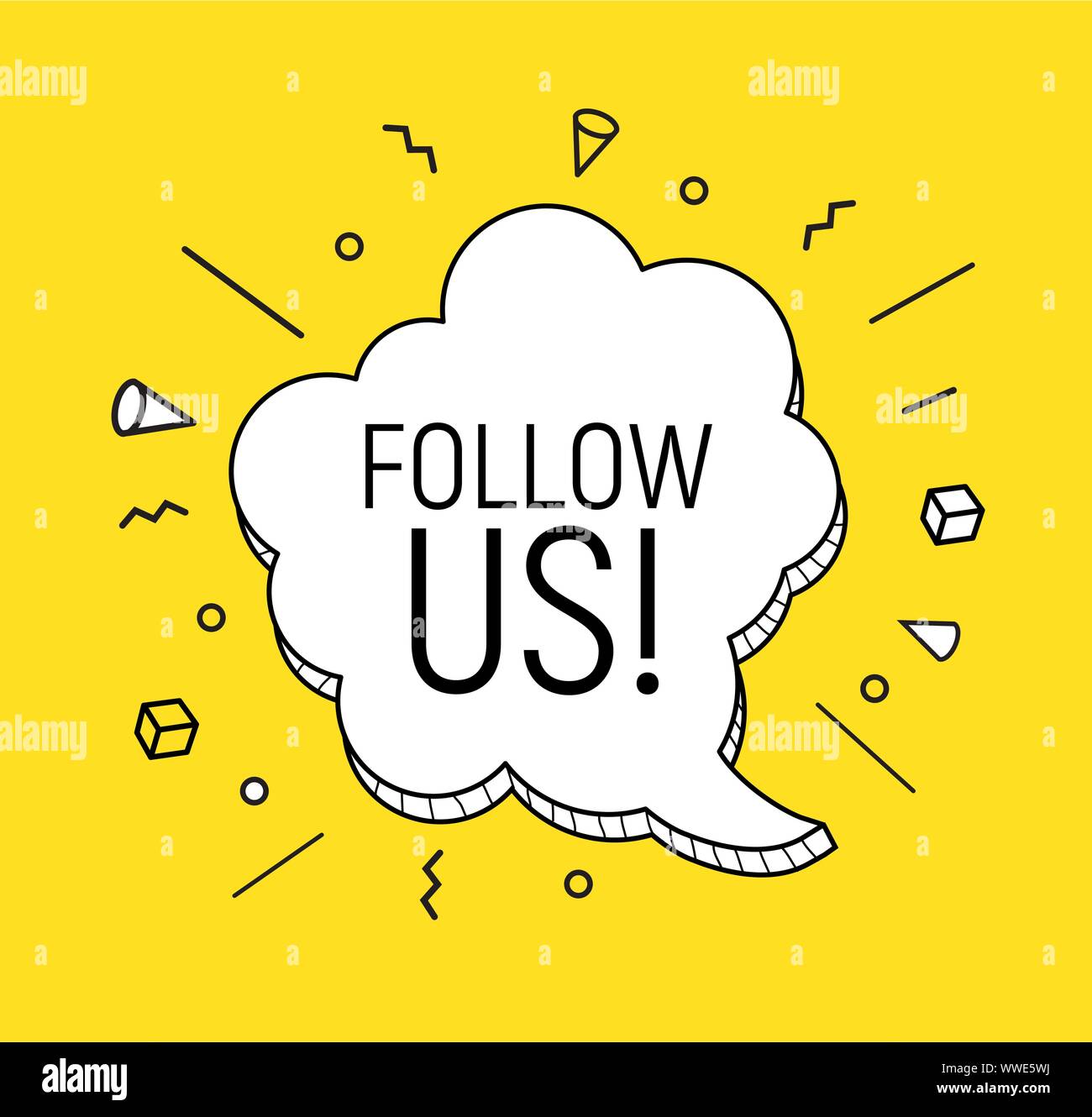 Speech Bubble Follow Us Concept. Vector Illustration Stock Vector Image