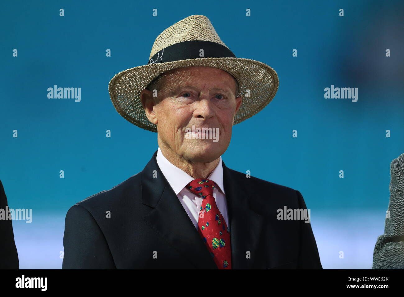 Geoffrey Boycott during day four of the fifth test match at The Kia Oval, London. Stock Photo