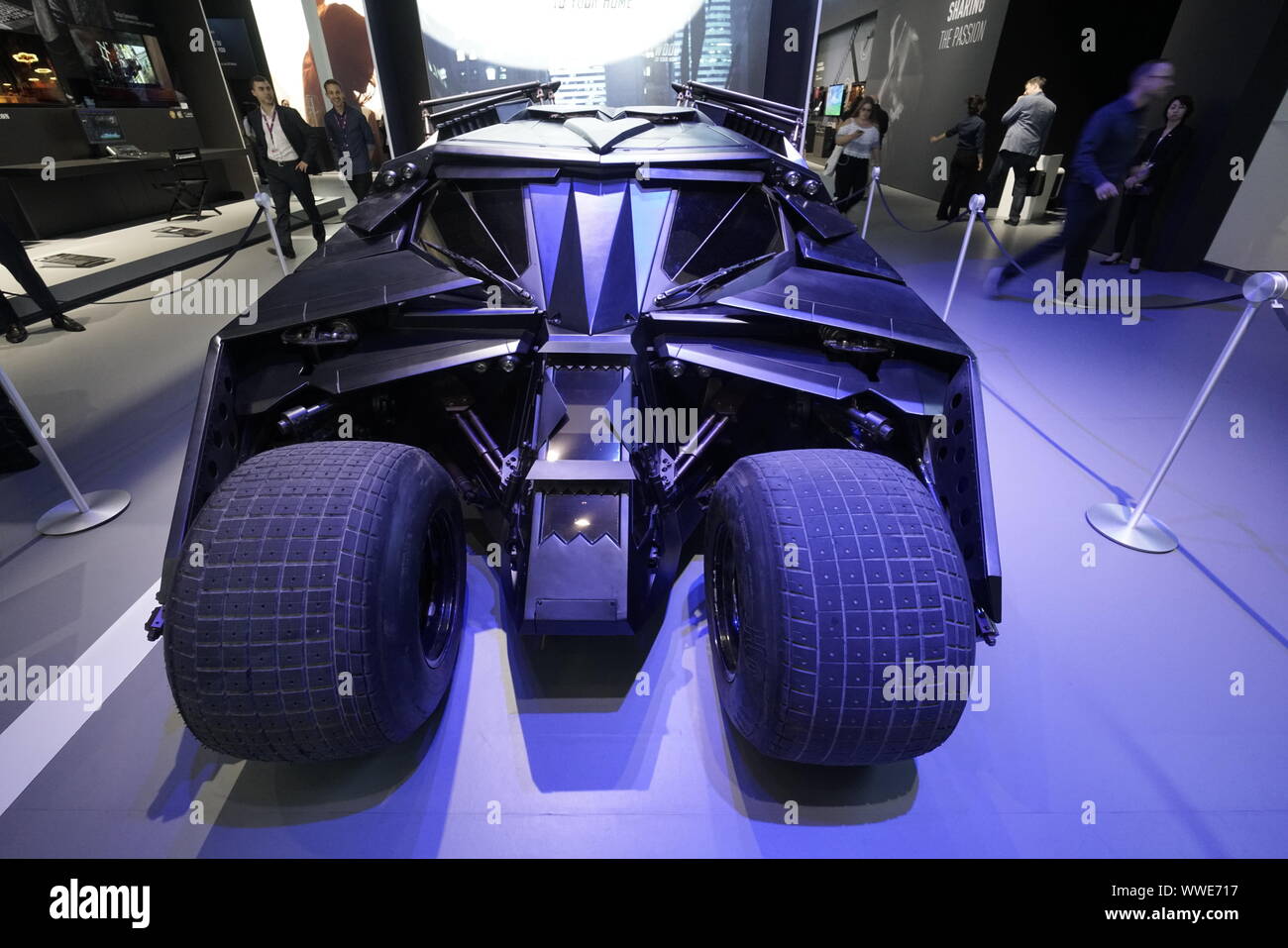 IFA 2019, IFA consumer electronics show in Berlin ,Panasonic hall with Batmobil Tumbler, Stock Photo