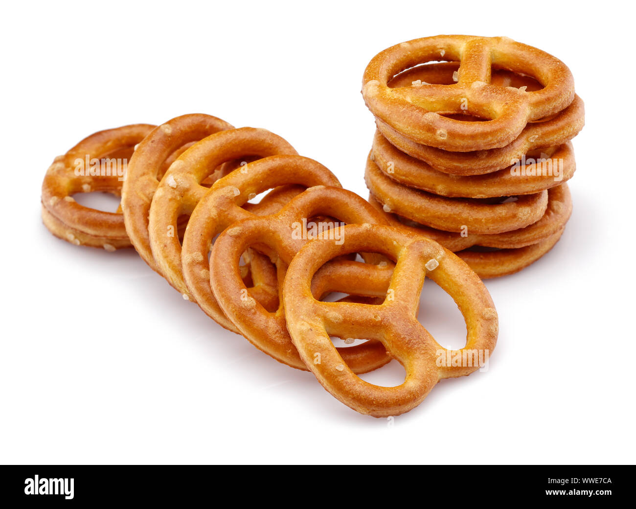 Pretzel crackers isolated on white background Stock Photo