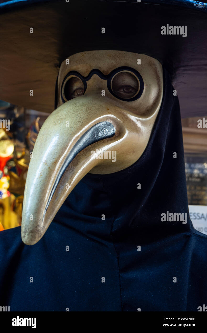 Venetian mask of plague doctor Stock Photo
