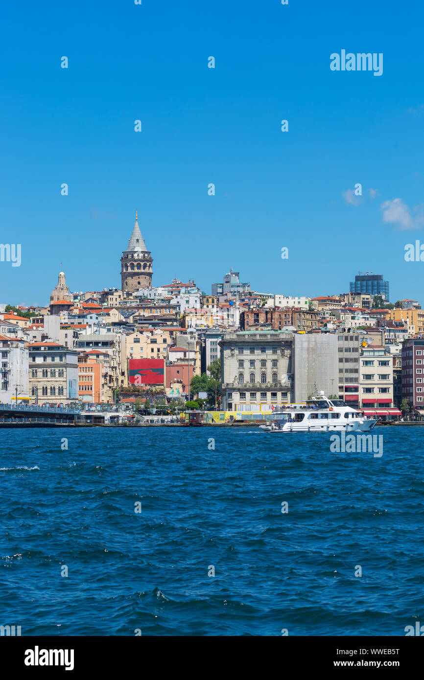 Istanbul view on Galatasaray area and Galata tower Stock Photo