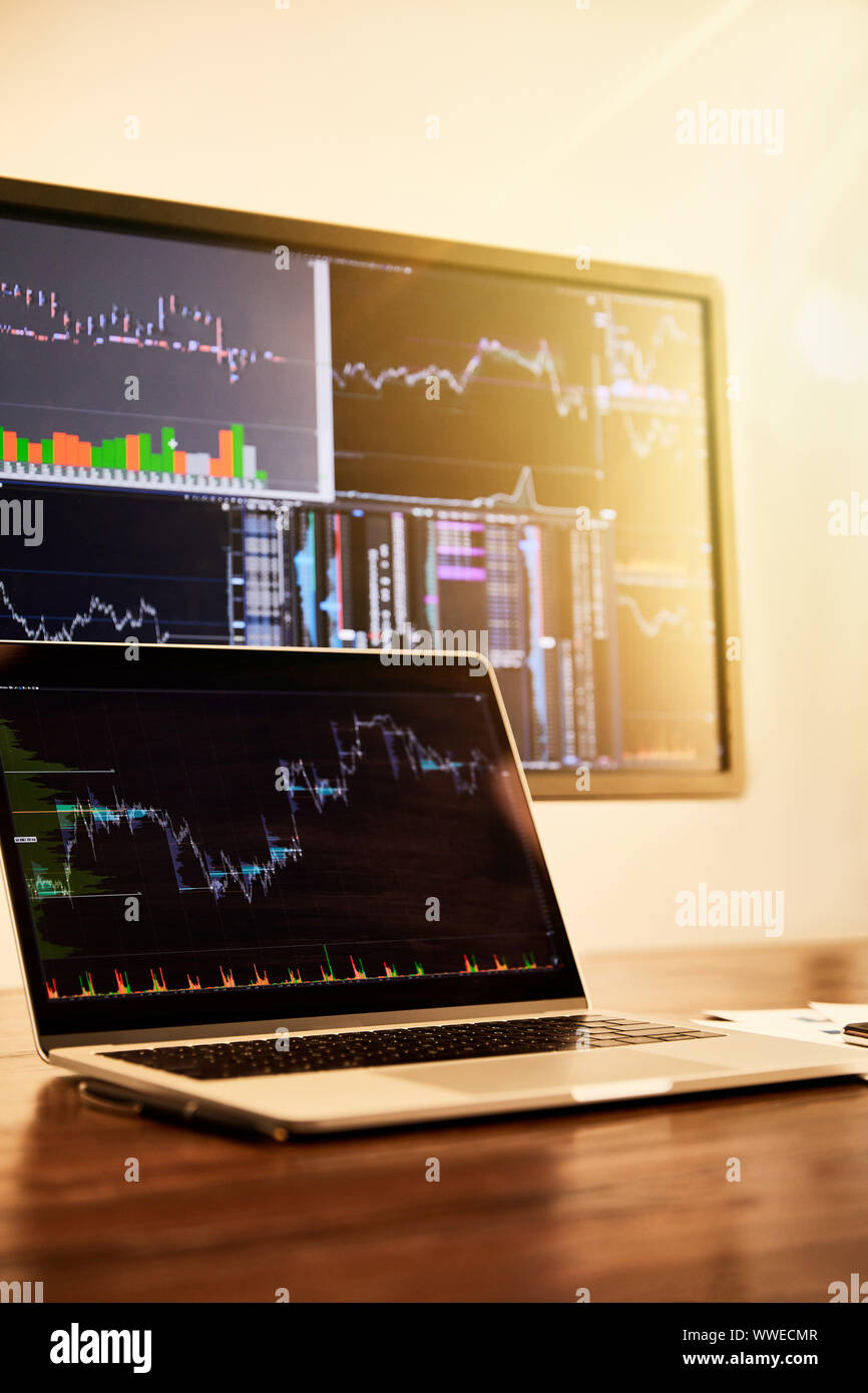 Analyzing data on computer screens hi-res stock photography and images ...