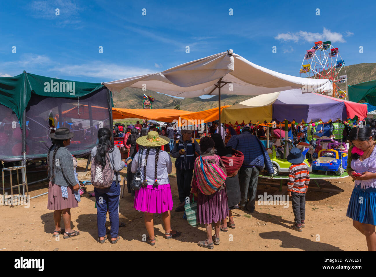 Annual Carnival in March, celebrating the battle of Jumbati in 1816, which started Bolivian independence from Spain, Tarabuco, Sucre, Bolivia Stock Photo