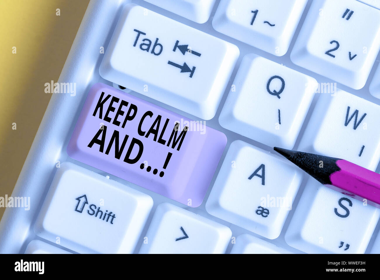 Conceptual hand writing showing Keep Calm And. Concept meaning ...