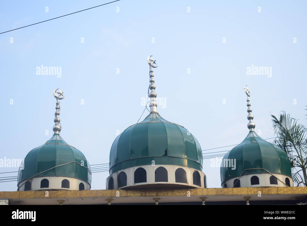 three dome of a mosque Stock Photo
