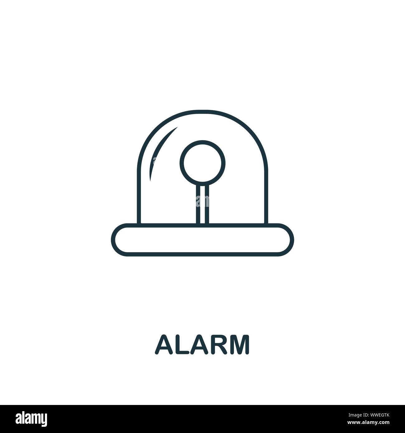 Alarm outline icon. Thin line concept element from fire safety icons