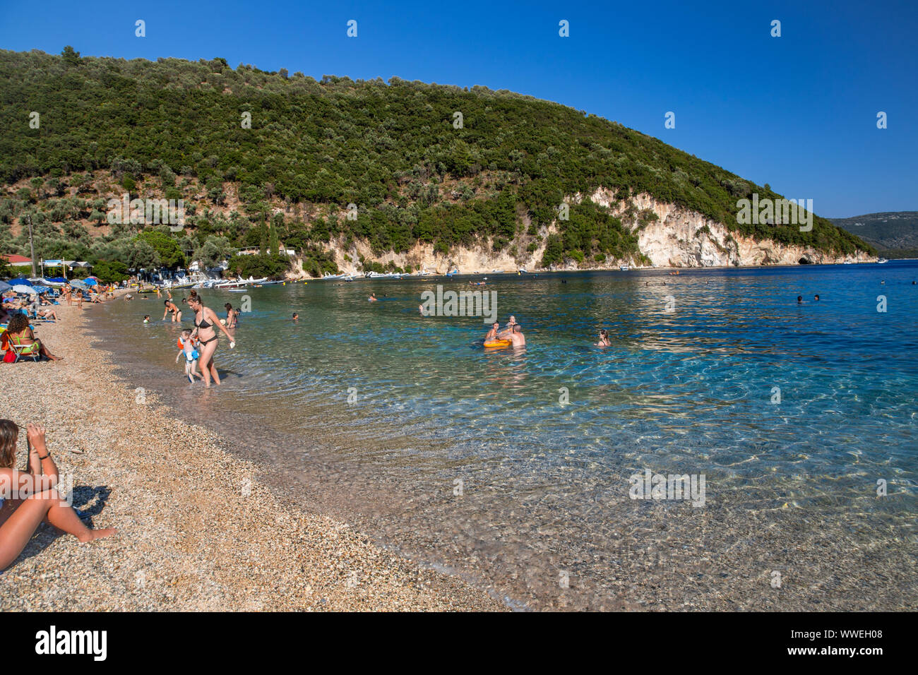 Desimi beach on Lefkada / Lefkas Island, Greece Stock Photo