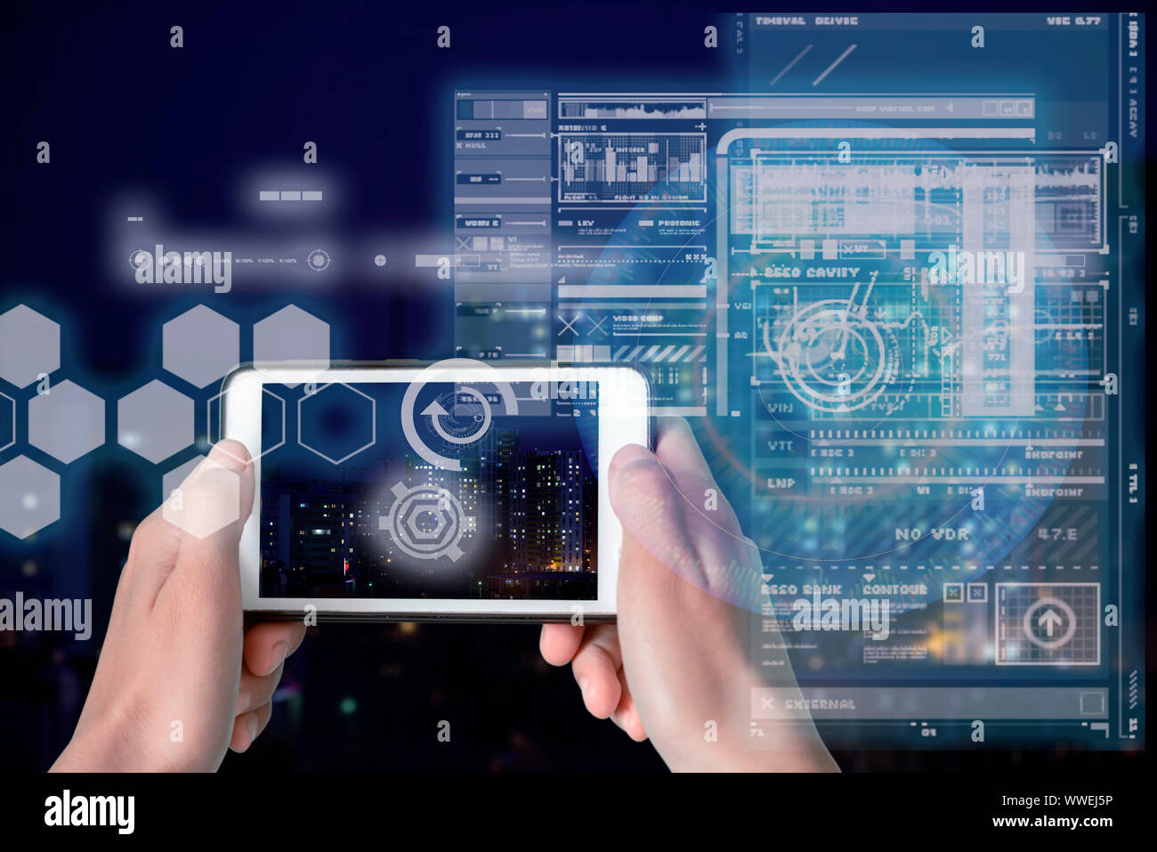 Augmented Reality device using smart technology, mixing virtual and