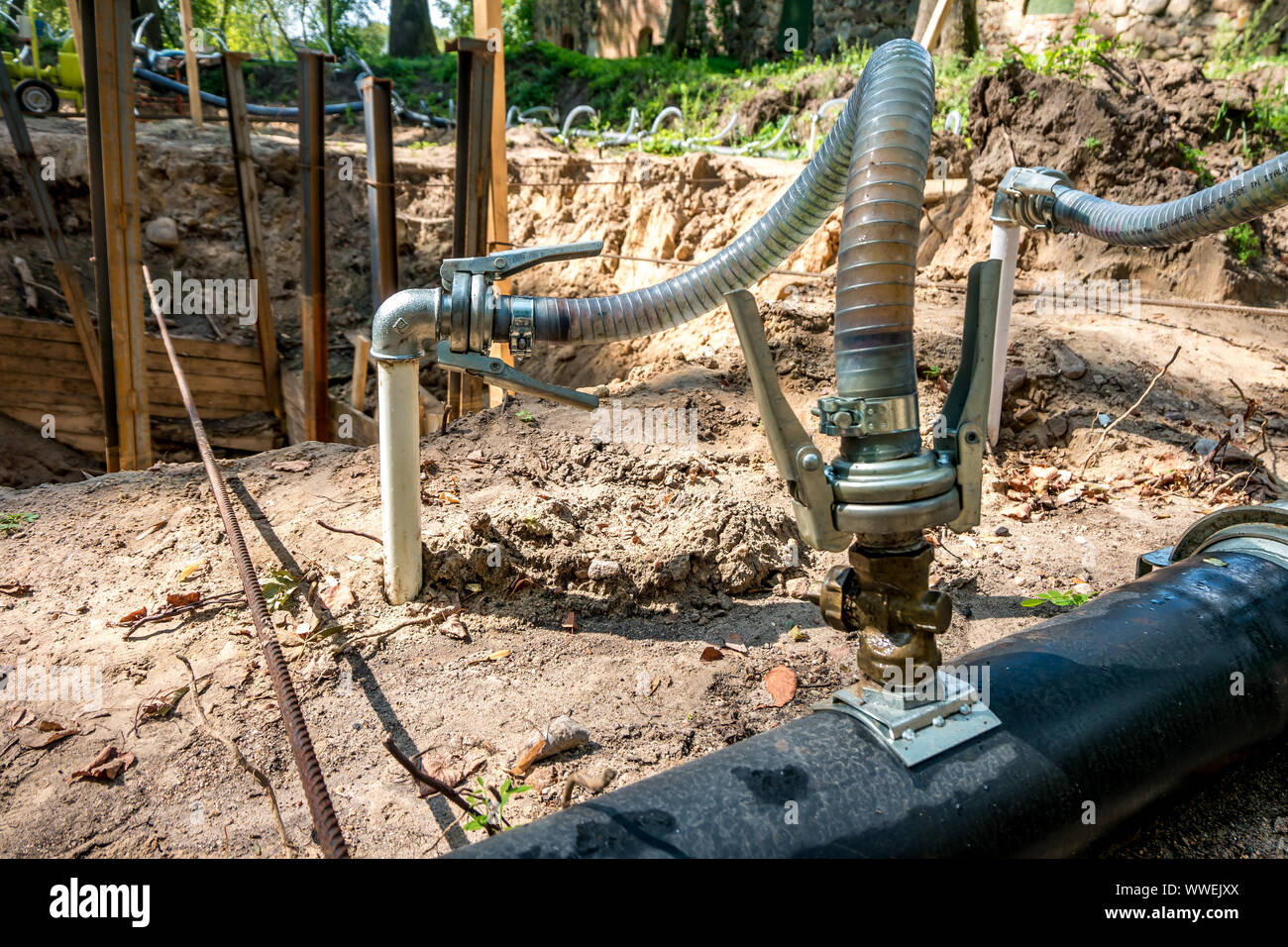pumping station. groundwater drainage system pumps water out of the
