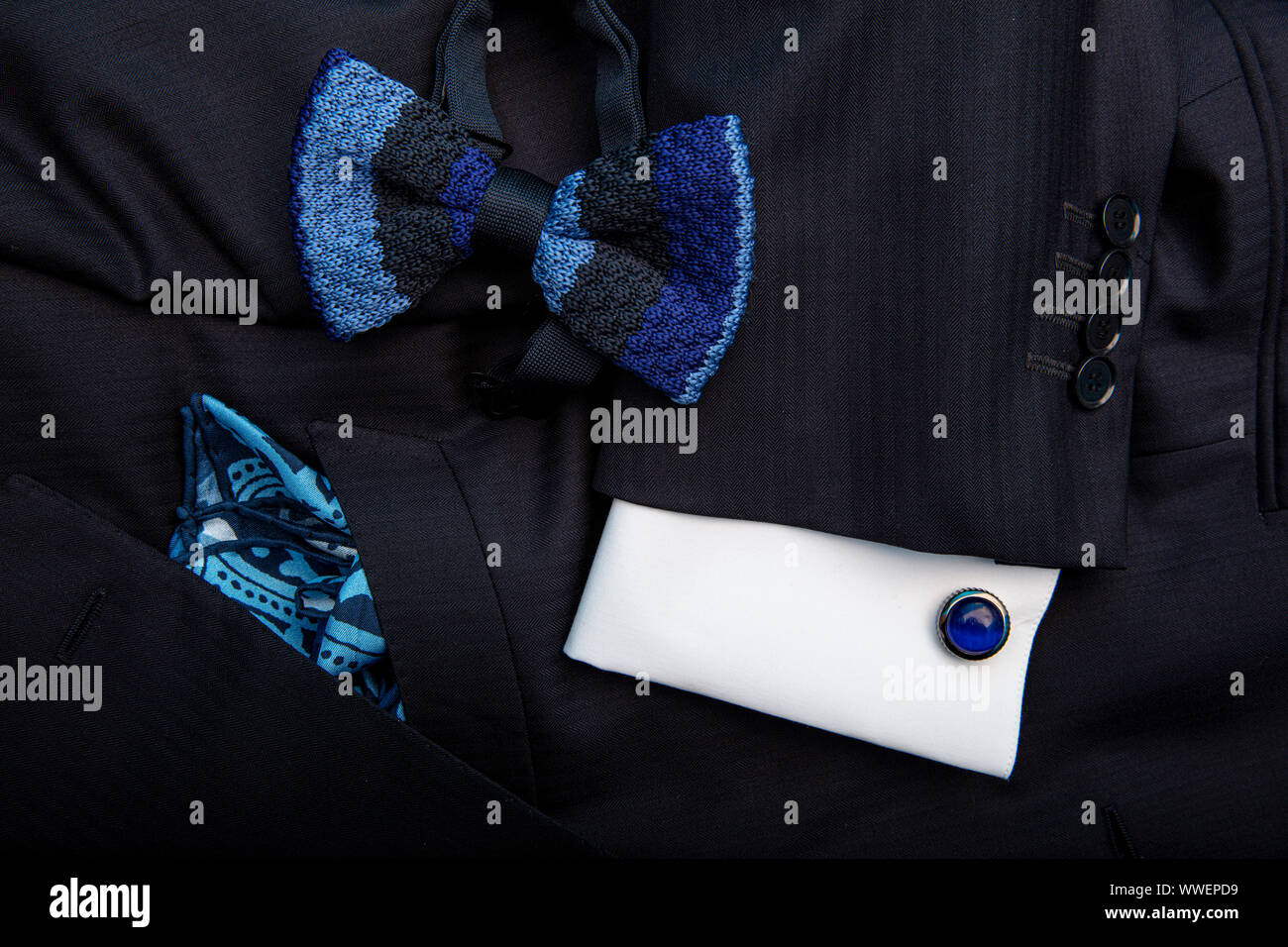 Luxury men's clothing accessories. Blue 
