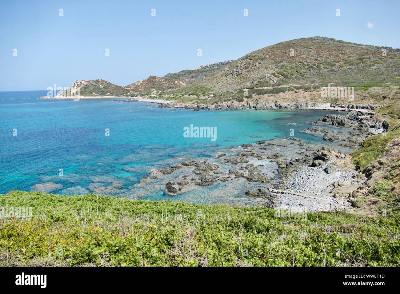 Beautiful Beach In The Sanguinaire Road, Ajaccio, Corsica Island 