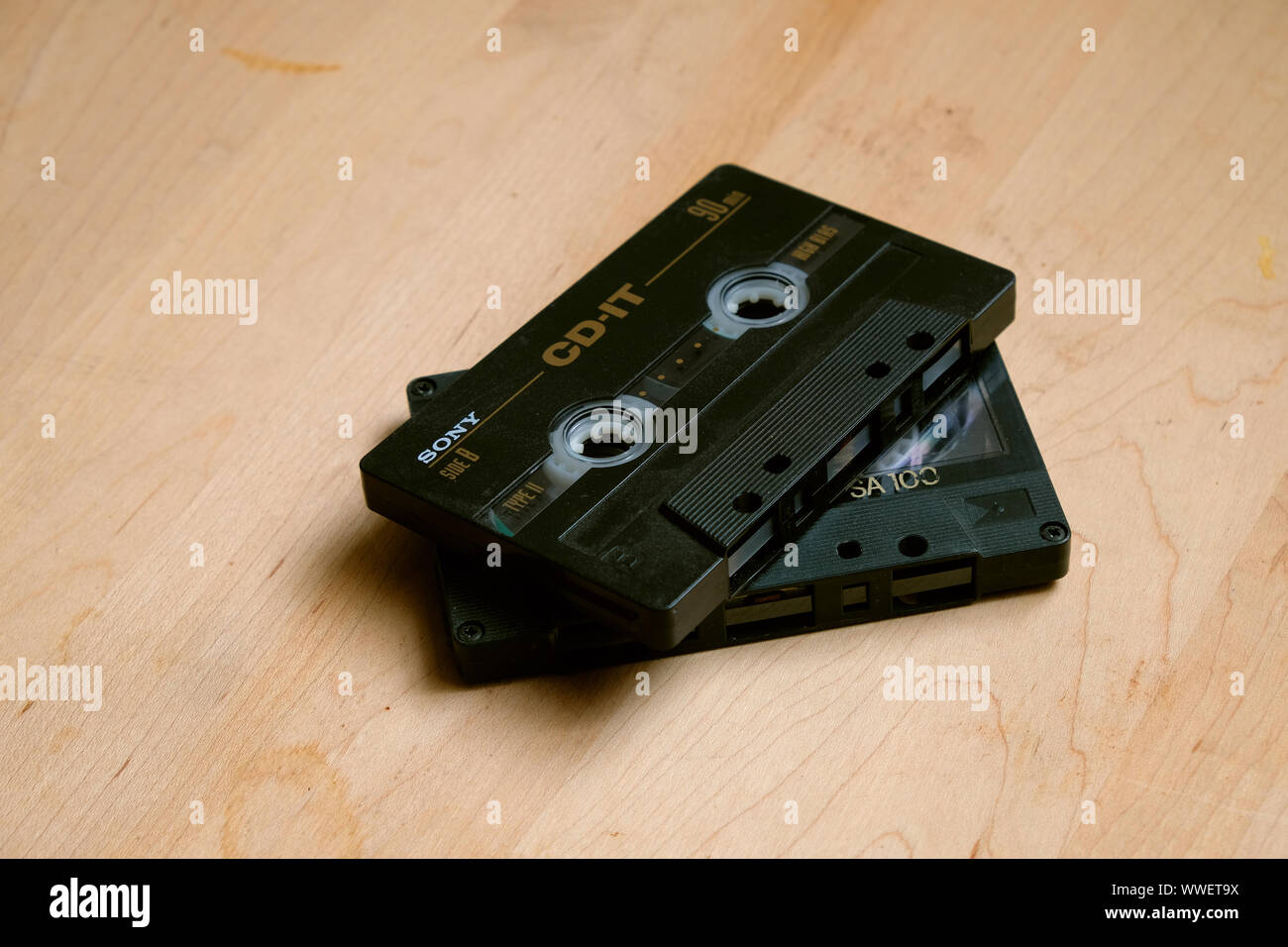 Two cassette tapes for recording; Sony CDIT 90 Minute Blank CD High