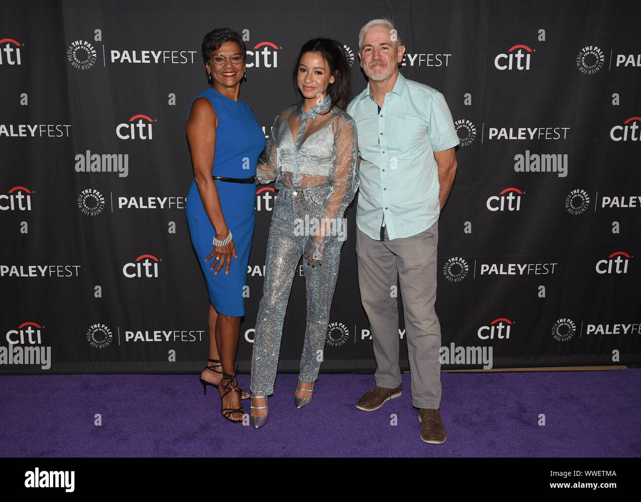 September 15, 2019, Beverly Hills, California, USA: (L-R) Sonia Manzano, Izabella Alvarez and Carlos Alazraqui of  ''The Casagrandes'' The Paley Center For Media's 13th Annual PaleyFest Fall TV Previews - TBS. (Credit Image: © Billy Bennight/ZUMA Wire) Stock Photo