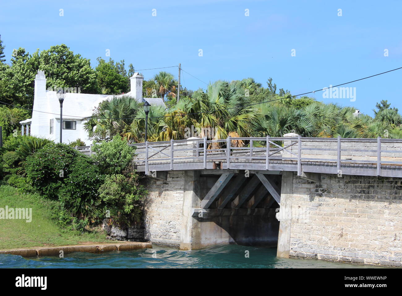 Somerset Bridge, Bermuda, reputedly the smallest working drawbridge in the world Stock Photo
