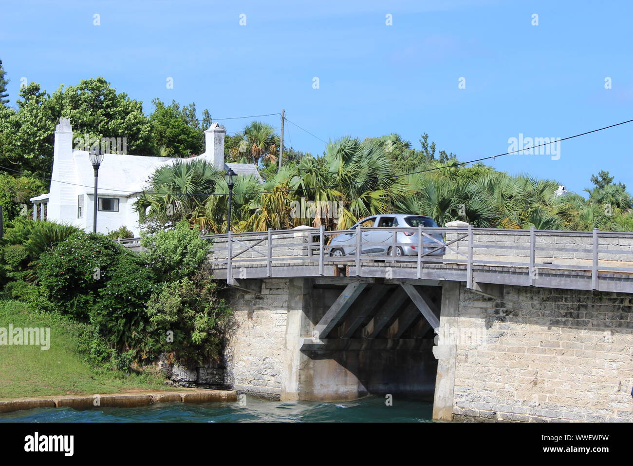 Somerset Bridge, Bermuda, reputedly the smallest working drawbridge in the world Stock Photo