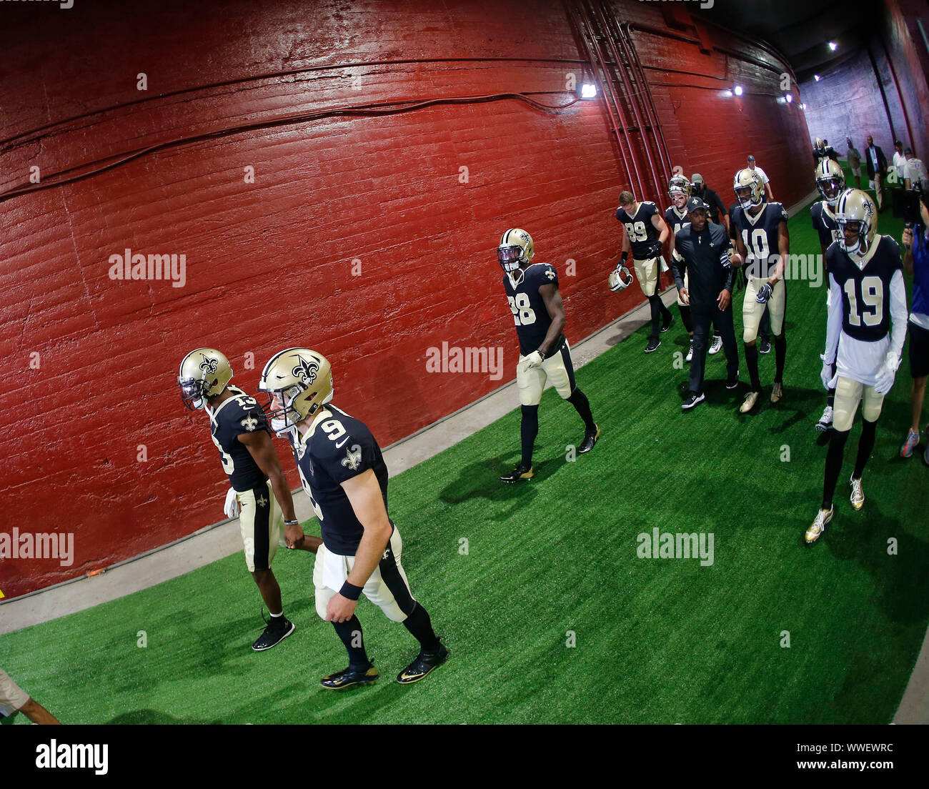 September 15, 2019 New Orleans Saints wide receiver Michael Thomas (13)  carries the ball during the NFL game between the Los Angeles Rams and the New  Orleans Saints at the Los Angeles