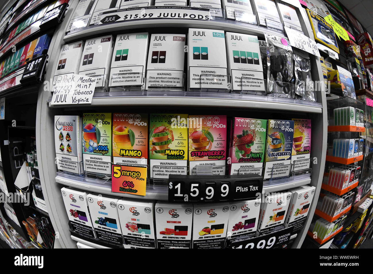 mother milk vape juice Racine, Wisconsin, USA. 15th Sep, 2019. Vaping and E-cigarette products,  including flavored ones which President Donald J. Trump said he wants to ban,  are for sale Sunday September 15, 2019 at Discount