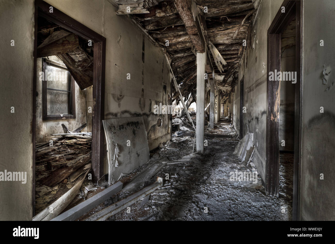 Entryway into abandoned building on Mare Island, a naval