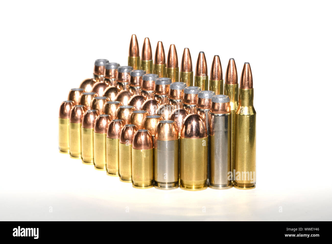 Various bullets in rows with white background Stock Photo - Alamy